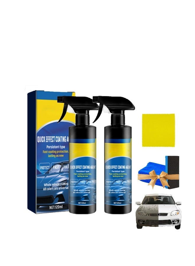 Generic Car Coating Spray, Quick Effect Coating Agent, Car Wax Coating Spray, Quickly Coat Car Wax Polish Spray, Waterless Car Wash & Wax, Car Coating Agent Spray 120ml (2pc)  - Image 1