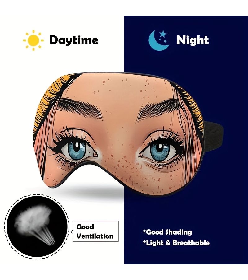 Fantasy Eye Pattern Sleep Mask with Adjustable Strap Soft Breathable Blindfold for Travel - Image 2