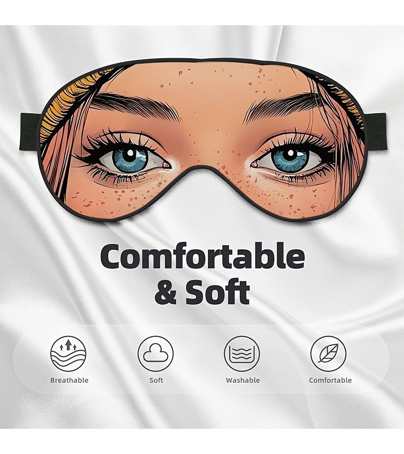 Fantasy Eye Pattern Sleep Mask with Adjustable Strap Soft Breathable Blindfold for Travel - Image 5
