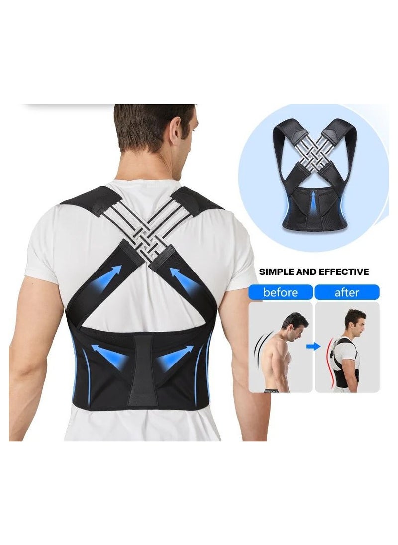 AMM Posture Corrector Posture Trainer for Women Men Adjustable Back Straightener Breathable Shoulder Strap Back Support for Back Neck and Shoulder"  - Image 3