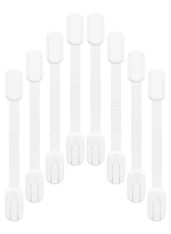 LKbeuuu 8-pack Child Safety Cabinet Locks, Child-proof Cabinet Locks with 3M Adhesive, No Drilling Required, Multipurpose Baby-proof Cabinet Locks For Drawers, Fridge, Cabinets, Toilet Seat and More - Image 1