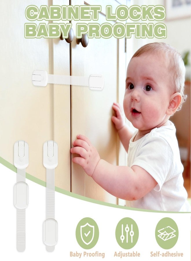 LKbeuuu 8-pack Child Safety Cabinet Locks, Child-proof Cabinet Locks with 3M Adhesive, No Drilling Required, Multipurpose Baby-proof Cabinet Locks For Drawers, Fridge, Cabinets, Toilet Seat and More - Image 2