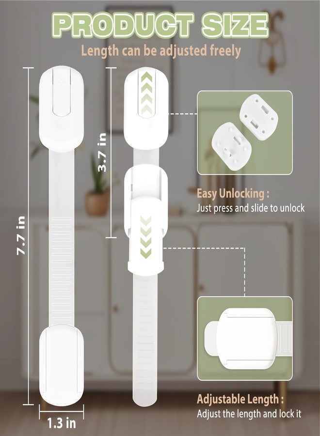 LKbeuuu 8-pack Child Safety Cabinet Locks, Child-proof Cabinet Locks with 3M Adhesive, No Drilling Required, Multipurpose Baby-proof Cabinet Locks For Drawers, Fridge, Cabinets, Toilet Seat and More - Image 3
