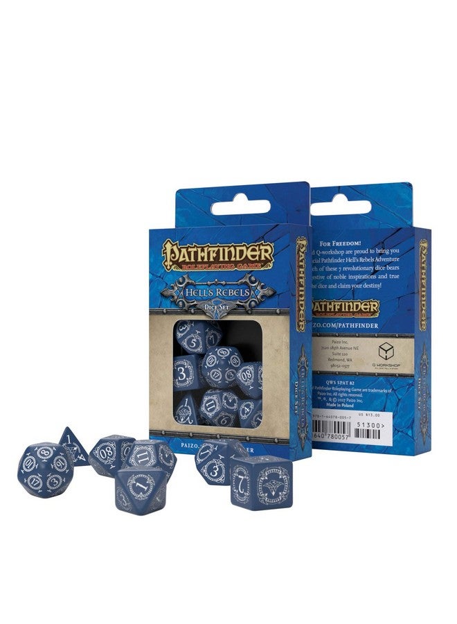 Q WORKSHOP Q-Workshop Pathfinder Hell's Rebels Rpg Ornamented Dice Set 7 Polyhedral Pieces,QWOPAT82 - Image 2