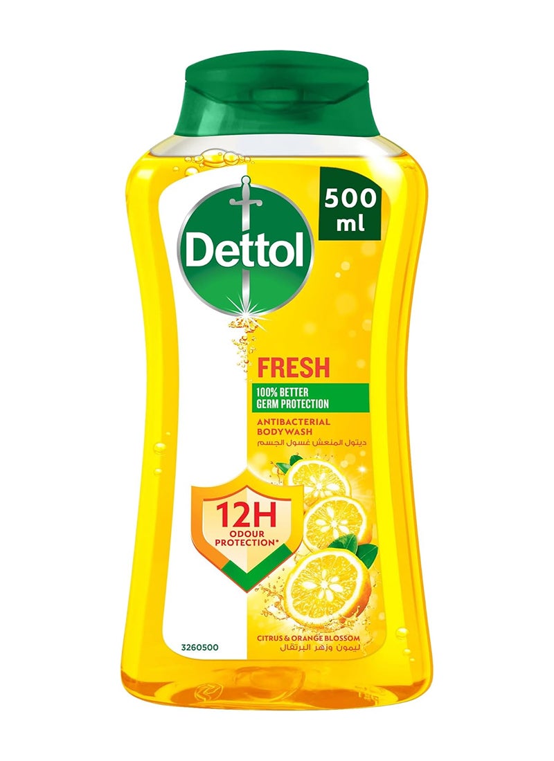 Dettol Fresh Antibacterial Citrus Body Wash, 500ml - Image 1