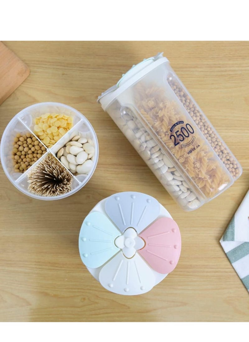 4 in 1 Cereal Storage Container 3L Cereal Container with Lids Airtight Food Storage Containers Durable Plastic Cereal Box Containers Food Grade and BPA Free Cereal