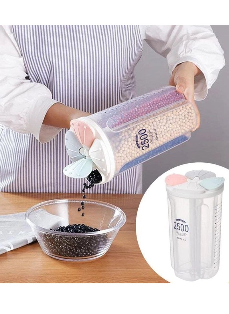 4 in 1 Cereal Storage Container 3L Cereal Container with Lids Airtight Food Storage Containers Durable Plastic Cereal Box Containers Food Grade and BPA Free Cereal