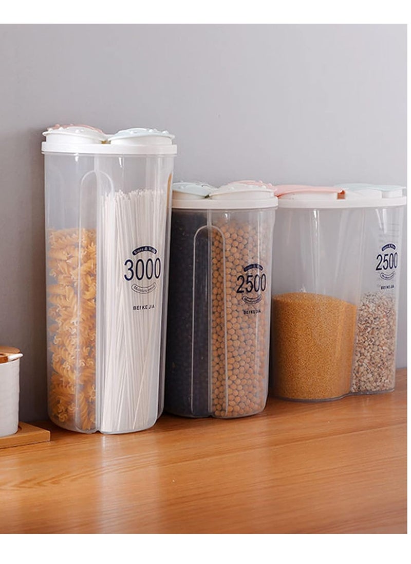 4 in 1 Cereal Storage Container 3L Cereal Container with Lids Airtight Food Storage Containers Durable Plastic Cereal Box Containers Food Grade and BPA Free Cereal