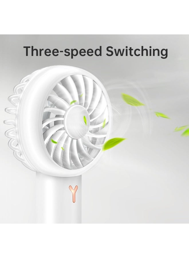 ECVV Portable Handheld Fan Pocket Fan 1200mAh Rechargeable USB Fan 3 Speeds Adjustable Air Circulating Fan for Home Office Indoor Outdoor (Pink) - Image 4