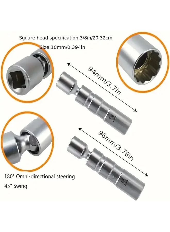 Universal Spark Plug Socket Set 14mm 16mm Magnetic Alloy Steel Ratchet Tool - Image 4
