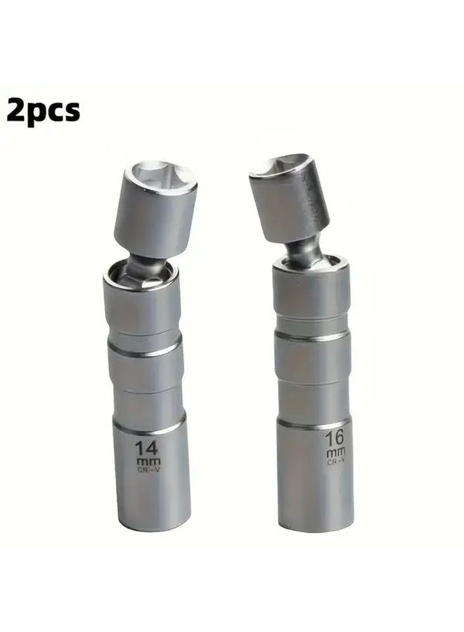 Universal Spark Plug Socket Set 14mm 16mm Magnetic Alloy Steel Ratchet Tool - Image 5
