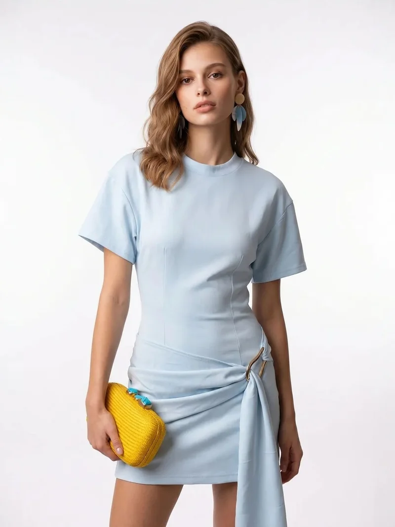 Mixray MIXRAY Crepe Woven Mini Dress