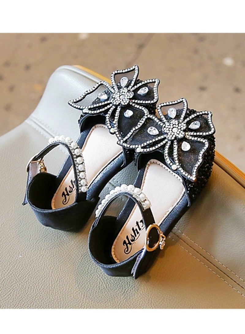 New style girls sandals baby girls bow princess shoes girls sequin dance performance shoes sandals - Image 4
