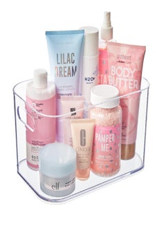 STORi STORi Bliss 10" x 6" Open Compartment Clear Plastic Organizer | Rectangular Makeup and Vanity Storage Bin and Pantry Caddy with Pass-Through Handles | Round Corner Design | Made in USA  - Image 2