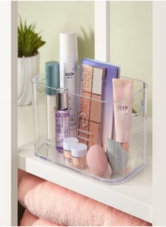 STORi STORi Bliss 10" x 6" Open Compartment Clear Plastic Organizer | Rectangular Makeup and Vanity Storage Bin and Pantry Caddy with Pass-Through Handles | Round Corner Design | Made in USA  - Image 1