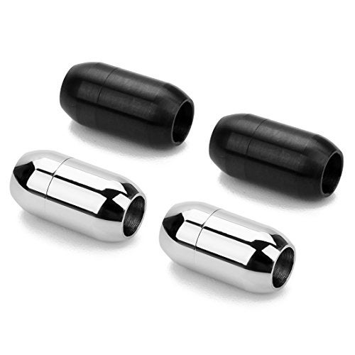 Linsoir Beads Stainless Steel Magnetic Clasp Inner Hole 3mm/4mm/5mm/6mm/8mm Glue-in Jewelry Clasp - Image 4
