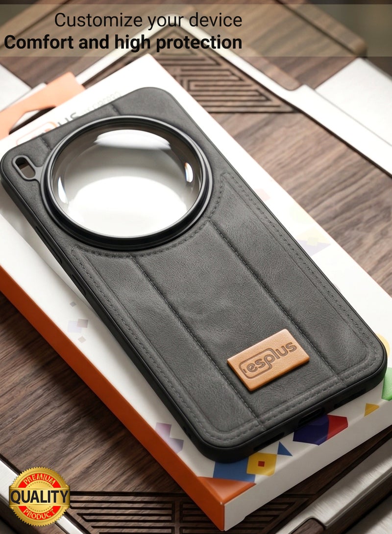 Vivo X300 Pro Premium Silicone Leather Finish Back Case  | High Quality Silicone Case Cover Designed for Vivo X300 Pro  | Ultimate Impact Protection ,Shockproof, Anti-Fingerprint , Comfortable feel and Durable back protection Case for Vivo X300 Pro  - Black - Image 4