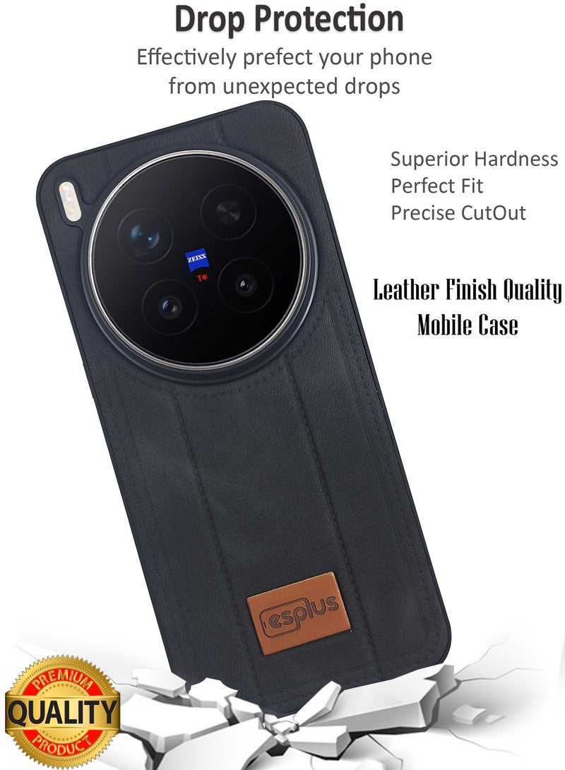 Vivo X300 Pro Premium Silicone Leather Finish Back Case  | High Quality Silicone Case Cover Designed for Vivo X300 Pro  | Ultimate Impact Protection ,Shockproof, Anti-Fingerprint , Comfortable feel and Durable back protection Case for Vivo X300 Pro  - Black - Image 3