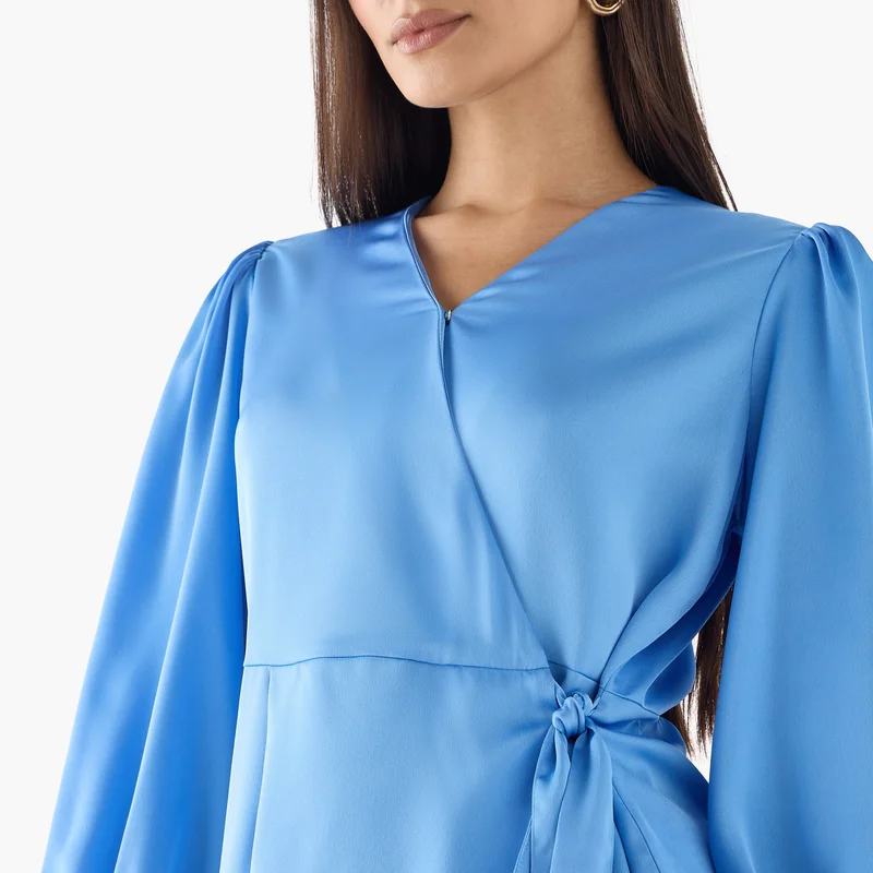 Iconic Iconic Plain Wrap Top with Tie-Up Belt