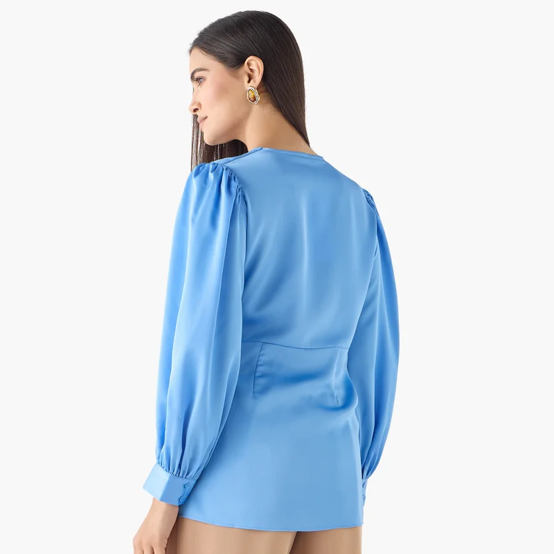 Iconic Iconic Plain Wrap Top with Tie-Up Belt