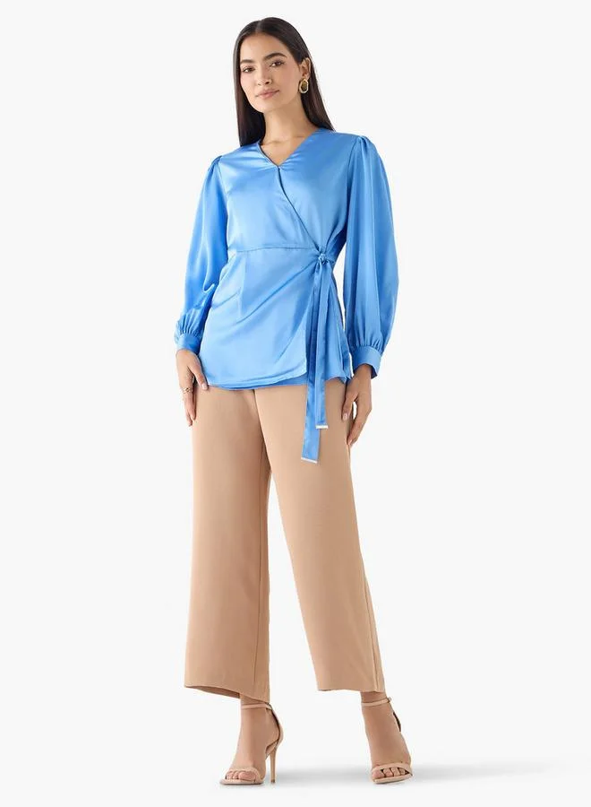 Iconic Iconic Wrap Top with Tie-Up Belt