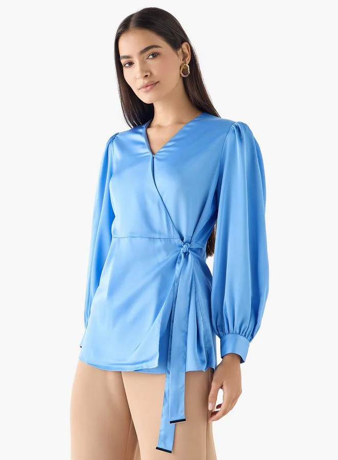 Iconic Iconic Wrap Top with Tie-Up Belt