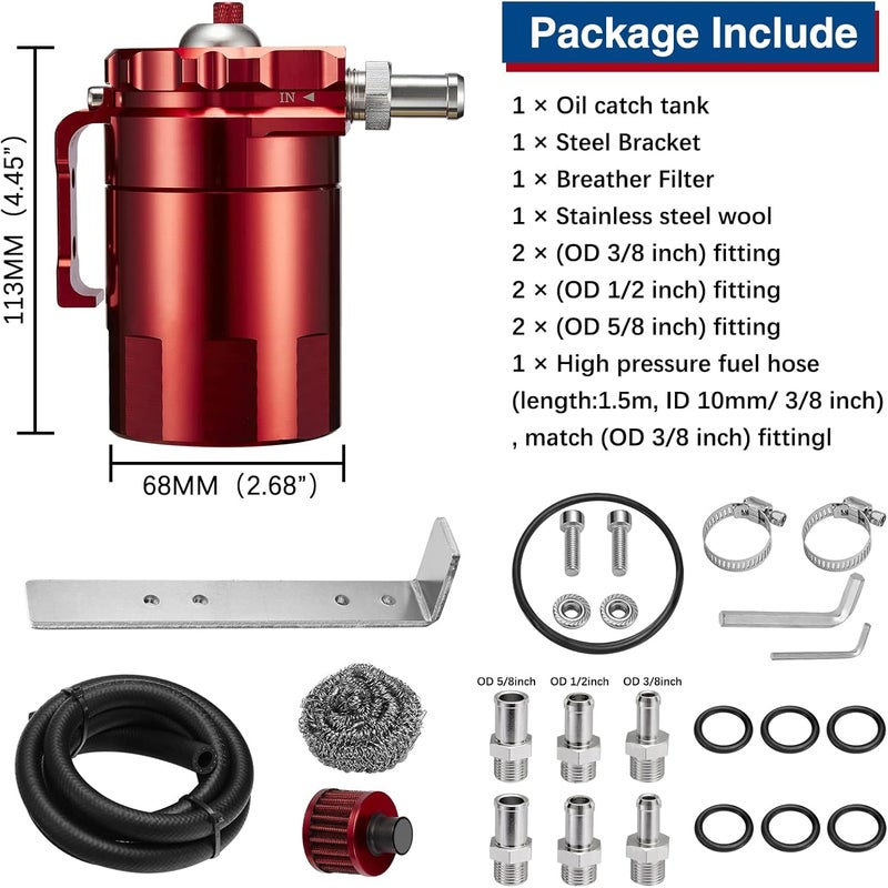 ESPEEDER Universal Oil Catch Can Reservoir Tank - Image 3