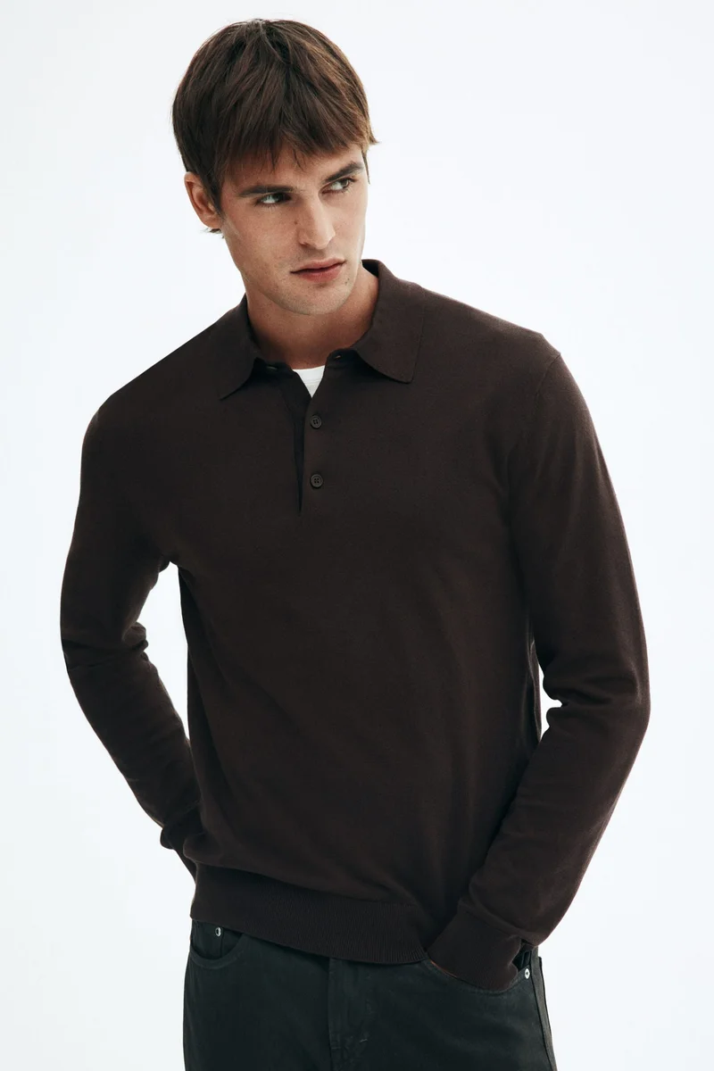H&M Regular Fit Fine-knit polo shirt