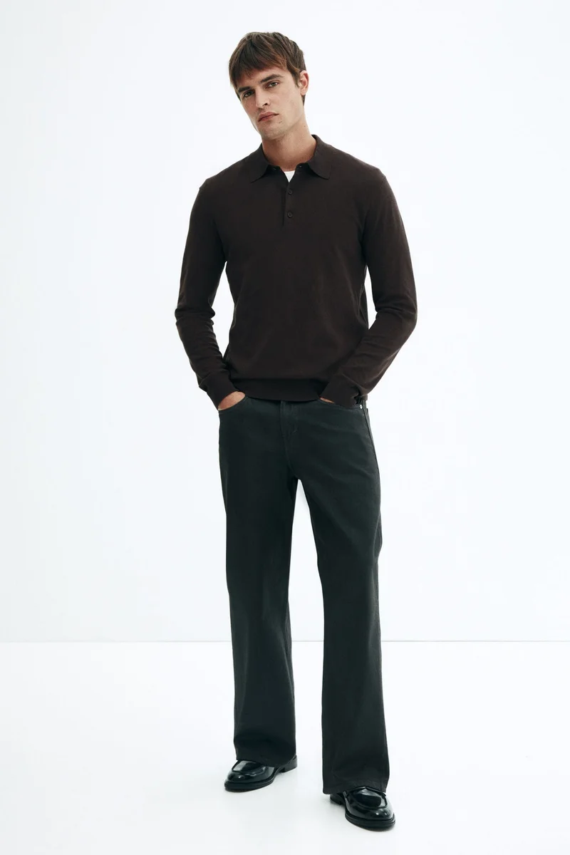 H&M Regular Fit Fine-knit polo shirt