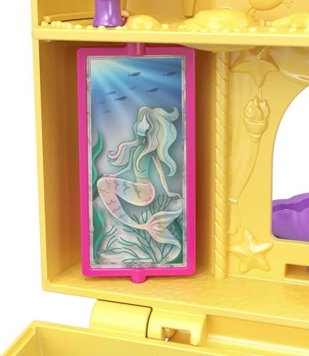 Polly Pocket Travel Toy with 2 Micro Dolls, Dolphin Pet & Water Play Accessories, Pocket World Surf ‘n’ Sandventure Playset - Image 3