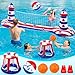 EagleStone Inflatable Pool Float Set with Volleyball Net Basketball Hoop2in1 Floating Water Games for Kids Adults Backyard Beach Summer Toys HeavyDuty PVC Family Pool Party Essentials - Image 3