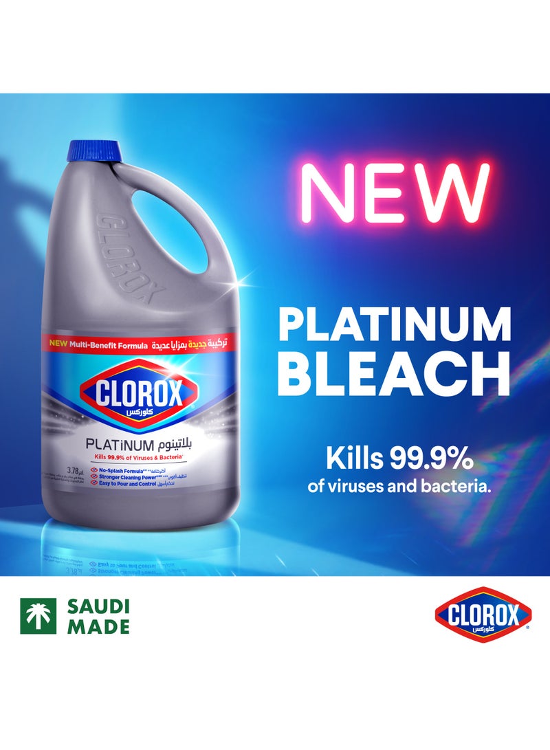 Clorox Platinum Bleach Upgrade Your Clean With A New Multi-Benefit No Splash Thick Bleach Liquid Formula 3.78L - Image 2
