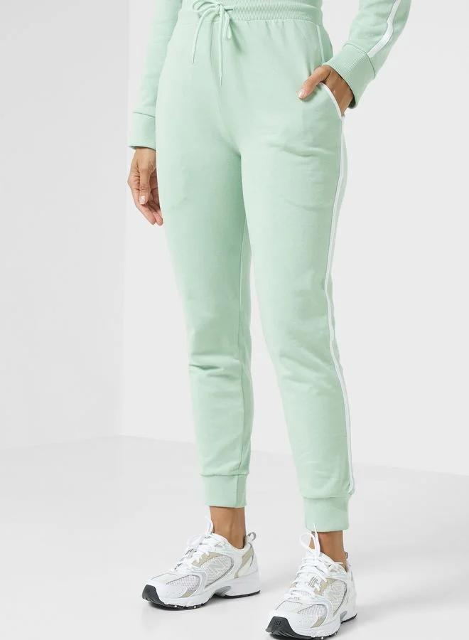 Ginger Basics Contrast Side Paneled Sweatshirt & Jogger Set