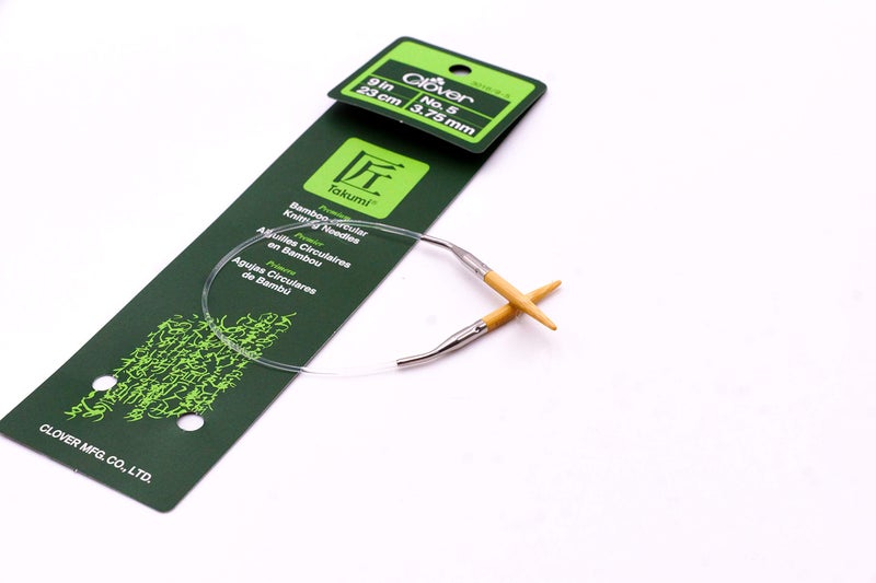 Clover Bamboo Circular Knitting Needles "Takumi", 9-Inch Size 5 (3016/9-05) - Image 2