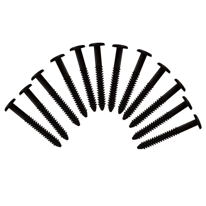Pack of 12 Vinyl Shutter Fastener Spike Loks for Installing Decorative Exterior Vinyl Shutters Black