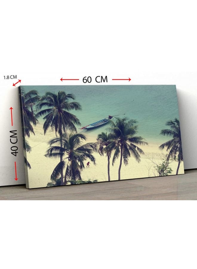 Home Gallery Canvas Wall Art, Abstract Framed Portrait of boat on the beach 120x80cm - Image 5