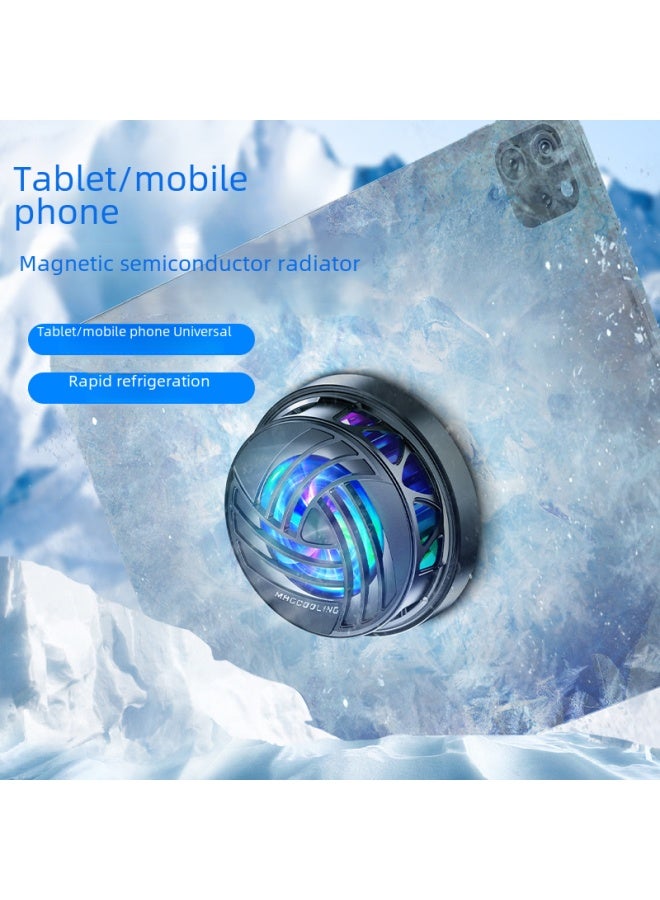 Phone Cooler Semi-conductor Refrigeration Magnetic Suction Flat Panel Cooling Back Clip Digital Display Temperature Control-Product Color:K22 Gray [clip Needs To Be Purchased Separately] Real-time Temperature Display/4 Levels Of Cooling/ai Intelligent Temperature Control/6 Kinds Of Light Effect Adjustment/lights Can Be Turned Off  - Image 5
