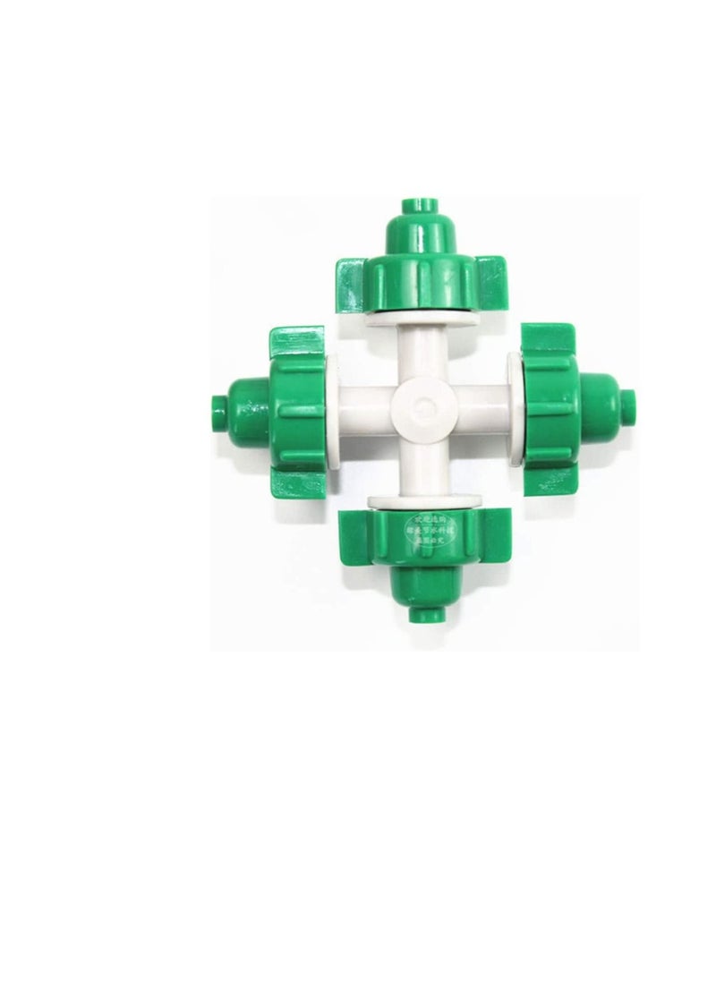 Yardwe - Yardwe 3PCS Drip Irrigation Valve Misting Spray Nozzle 4 Holes Garden Sprinklers Irrigation Connector Fitting for Drip Irrigation Lawns Yard - Image 1