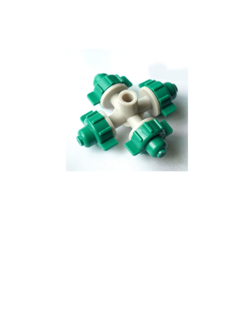 Yardwe - Yardwe 3PCS Drip Irrigation Valve Misting Spray Nozzle 4 Holes Garden Sprinklers Irrigation Connector Fitting for Drip Irrigation Lawns Yard - Image 1
