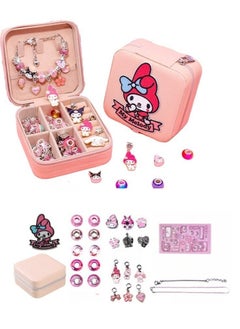 Sanrio 26 Pieces Beaded Bracelet Making Kit, Girls Bead Jewelry Making Kit for DIY Making Necklace Gift for Girls Aged 7-14 with Jewelry Box  - Image 1