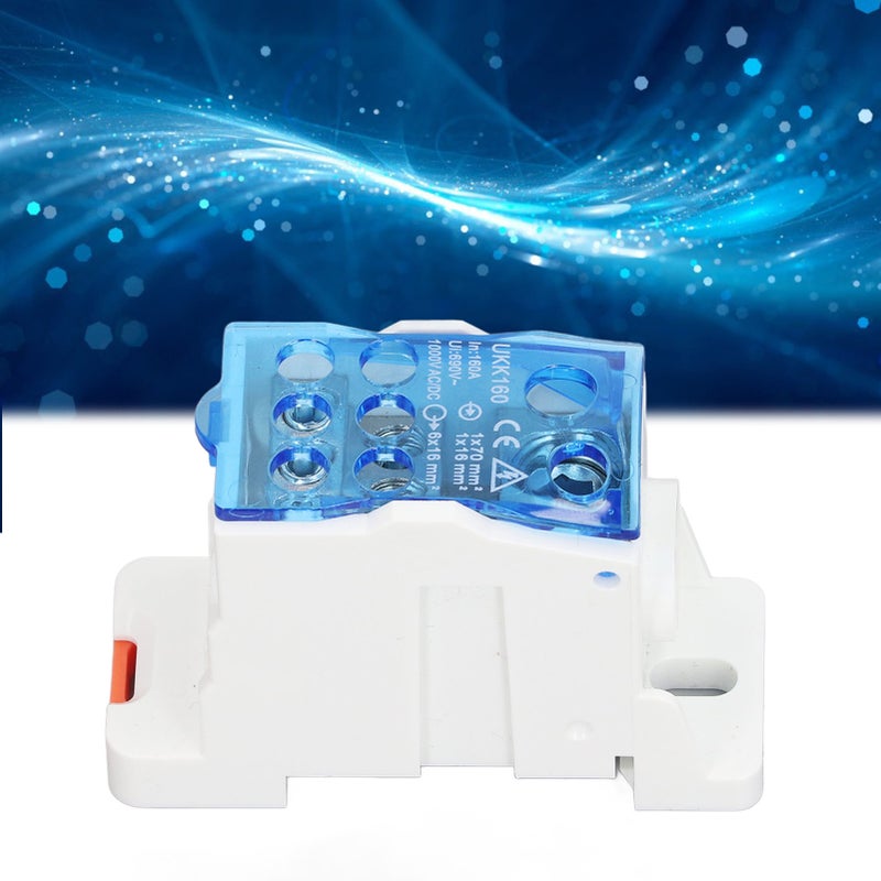 UKK160 Terminal Block Box DIN Rail Mount Single Pole Electric Wire Junction Box for Distribution Cabinet 1000V AC DC - Image 3