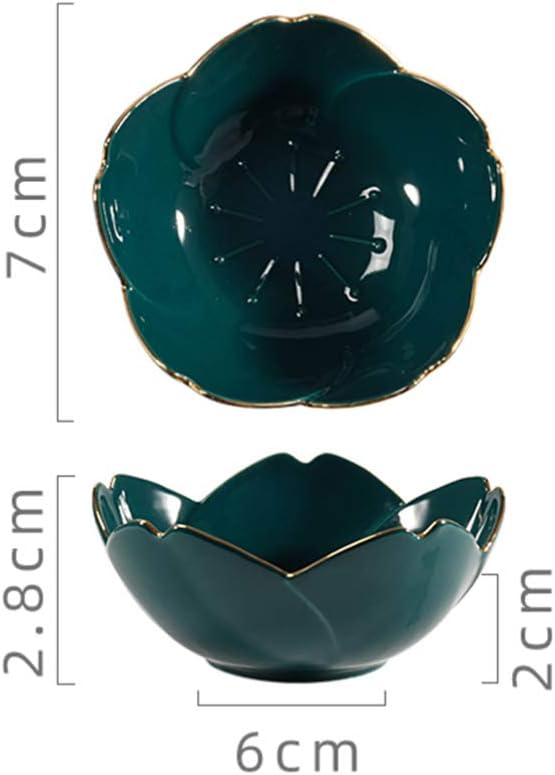 DOITOOL DOITOOL 2pcs Ceramic Seasoning Dish Tea Bag Holders Teaspoon Rest Ketchup Saucer Appetizer Plates Salad Soy Sushi Wasabi Seasoning Dipping Bowls Dark Green  - Image 2