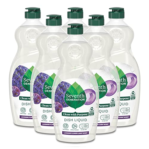 Seventh Generation Dish Soap Liquid Lavender Flower  Mint Scent Pack of 6 Dishwashing Soap Dish Detergent Liquid Soap 19 oz - Image 1