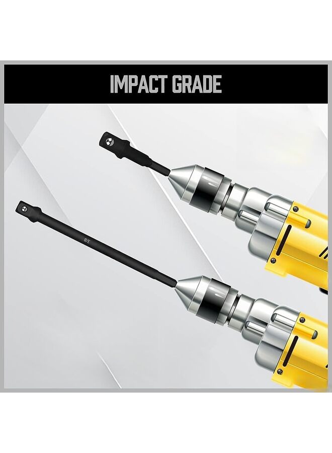 يُسلِّم مجموعة محولات مقابس المثقاب الكهربائي المقاومة للصدمات، مكونة من 6 قطع، محول مقبس مفك سداسي الساق بقياس 3 بوصات و6 بوصات، محول مقبس إلى مثقاب 1/4 بوصة، محول مفك صدمات 1/2 بوصة - Image 3