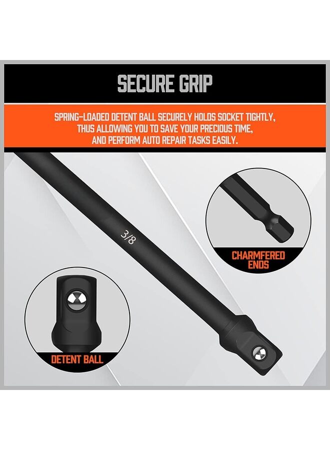 يُسلِّم مجموعة محولات مقابس المثقاب الكهربائي المقاومة للصدمات، مكونة من 6 قطع، محول مقبس مفك سداسي الساق بقياس 3 بوصات و6 بوصات، محول مقبس إلى مثقاب 1/4 بوصة، محول مفك صدمات 1/2 بوصة - Image 4