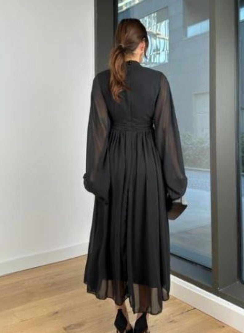 فستان نسائى شيفون ببطانة - Image 3