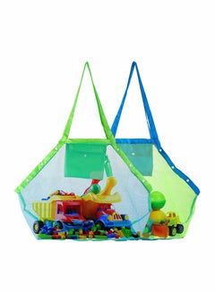 Excefore Mesh Beach Bag, Extra Large Tote Bag Toys Towels Sand Away, Toy Foldable Lightweight for Holding Children’ Grocery Picnic Kids Sea Shell Bags, 2 Pack  - Image 1