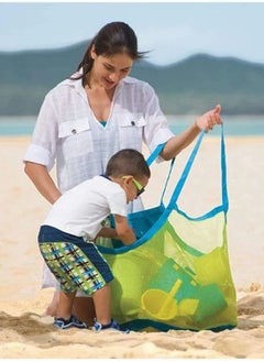 Excefore Mesh Beach Bag, Extra Large Tote Bag Toys Towels Sand Away, Toy Foldable Lightweight for Holding Children’ Grocery Picnic Kids Sea Shell Bags, 2 Pack  - Image 2