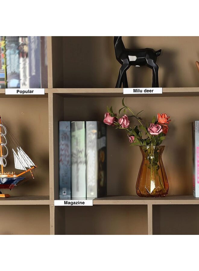 LAMAY 15 PCS Moveable Shelf Label Holders Clear Shelves Tags Moveable Library Shelf Markers Transparent Shelf Label Display Holder for Classroom Office Library Book Shelves (Size : 4CM) - Image 4