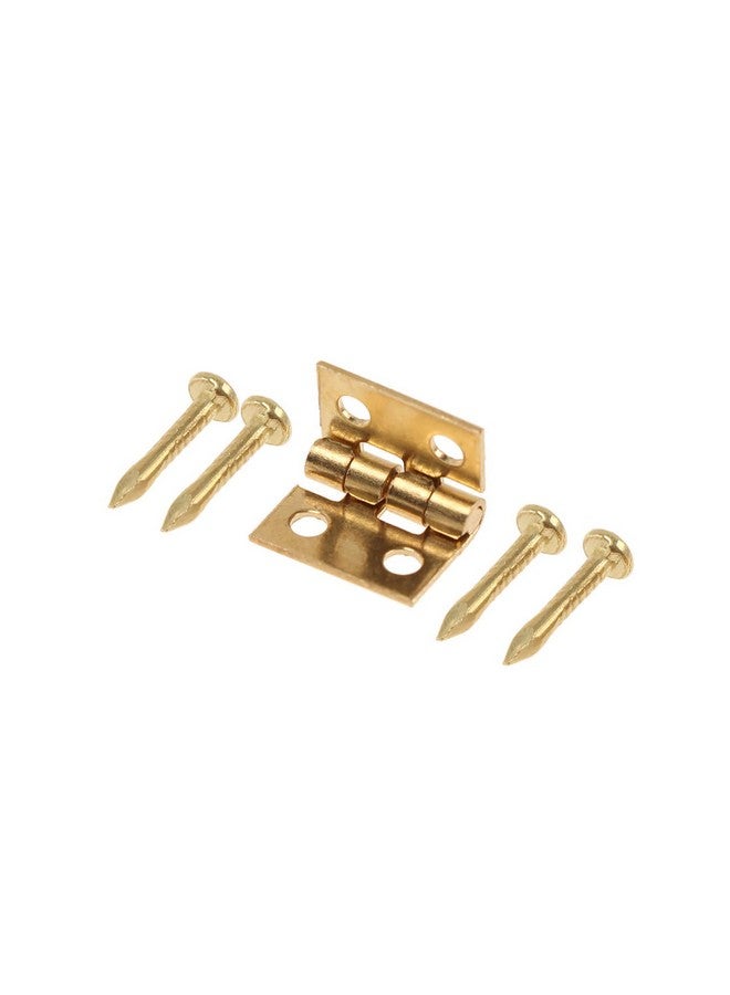 VEIREN VEIREN 100 Pack Mini Hinges with 400 Pack Replacement Screws Gold Copper Butt Hinge Connector with Mounting Nail for Jewelry Case Cabinet Closet Dollhouse,10x8mm, Furniture, Mirrors, Picture Frames  - Image 4